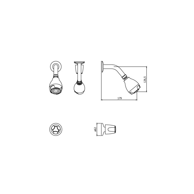 Llave de ducha delphis c/salida vsi massage M72A1V00 VAINSA